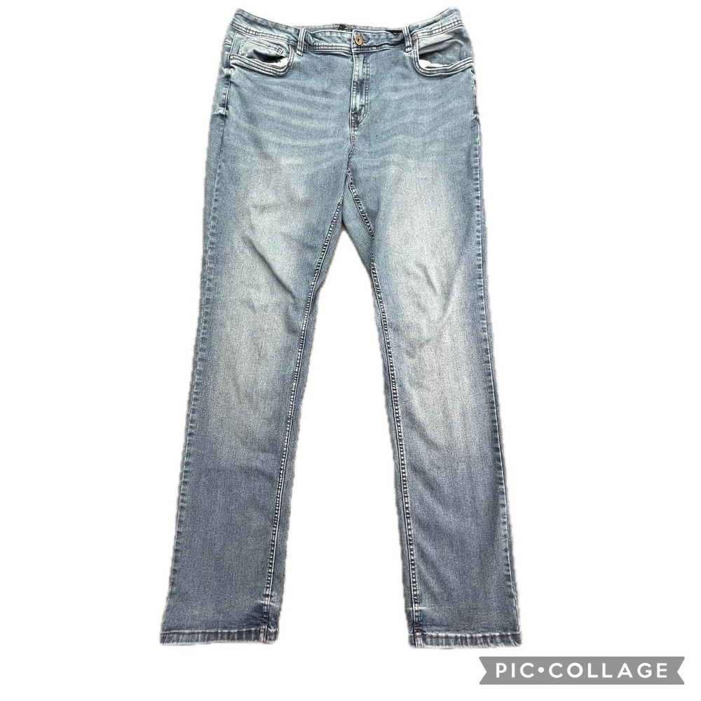 The Perfect Jean NYC Men Slim Thick Light Wash Distressed Jeans‎ Size 40x38